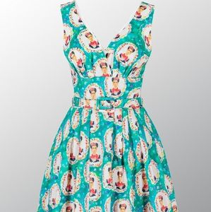 50s Frida Swing Dress in Green UK12/US8